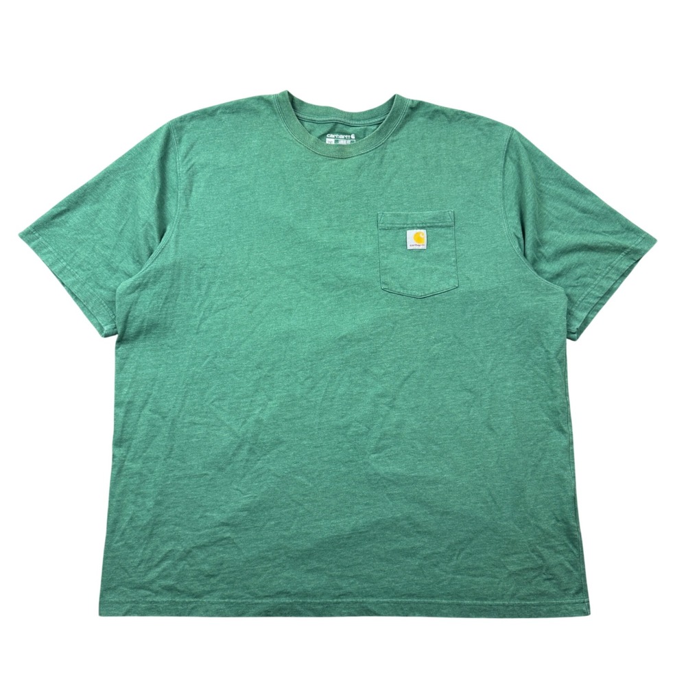 Carhartt K87 Mens 2XL Loose Fit Pocket T-Shirt Green Short Sleeve Workwear